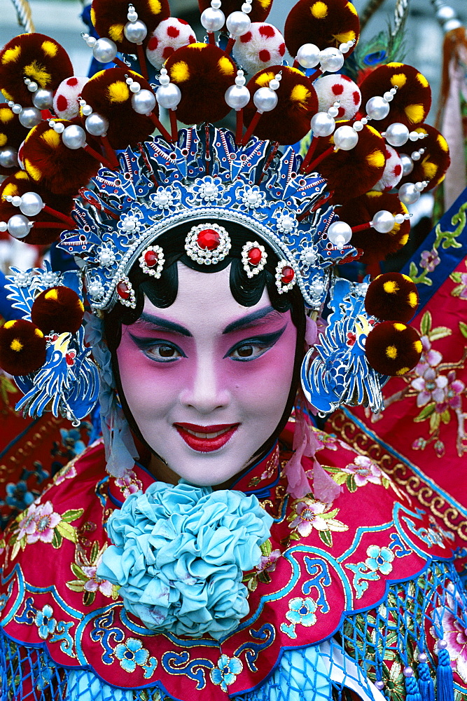 Portrait of Chinese Opera (Beijing Opera) actor dressed in costume, Beijing, China, Asia