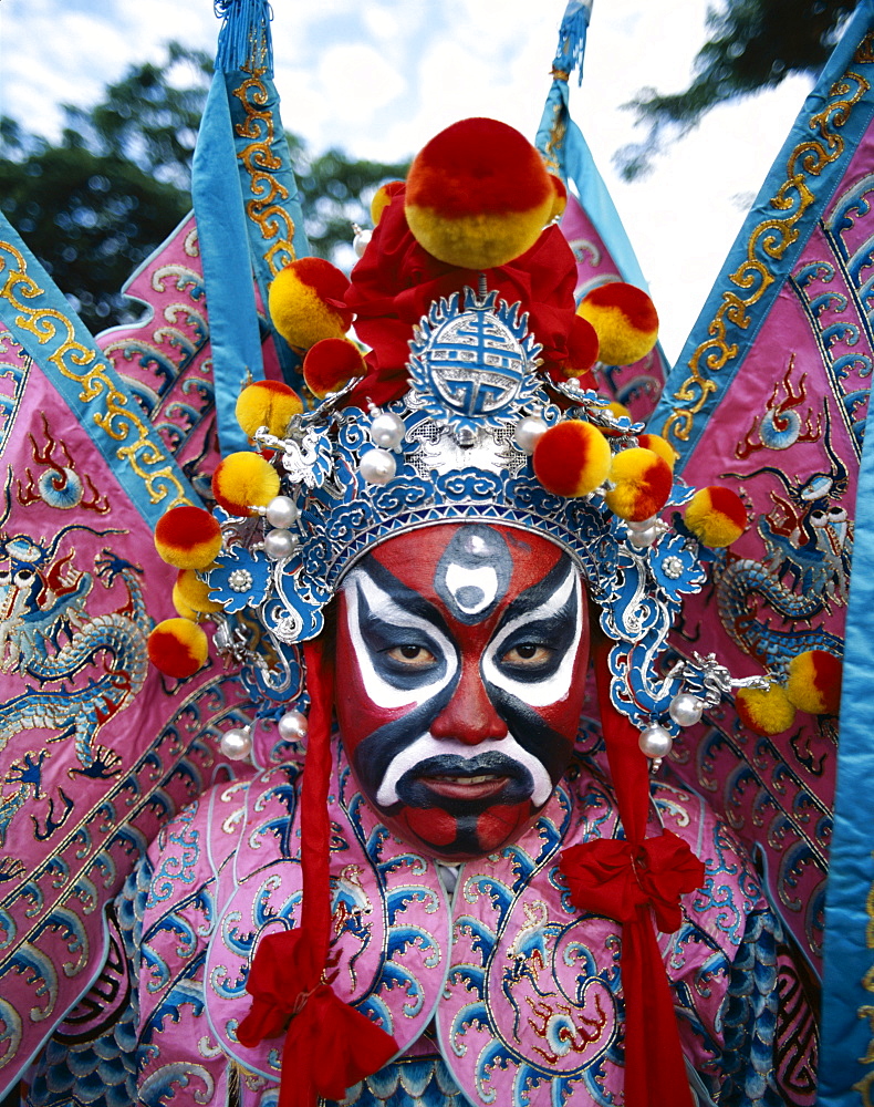 Portrait of Chinese Opera (Beijing Opera) actor dressed in costume, Beijing, China, Asia