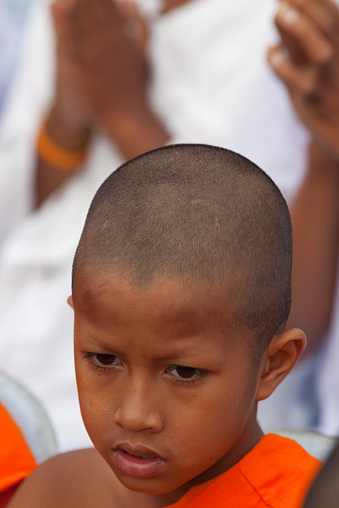 Young monk, Ayutthaya Historical Park, Ayutthaya, Thailand, Southeast Asia, Asia