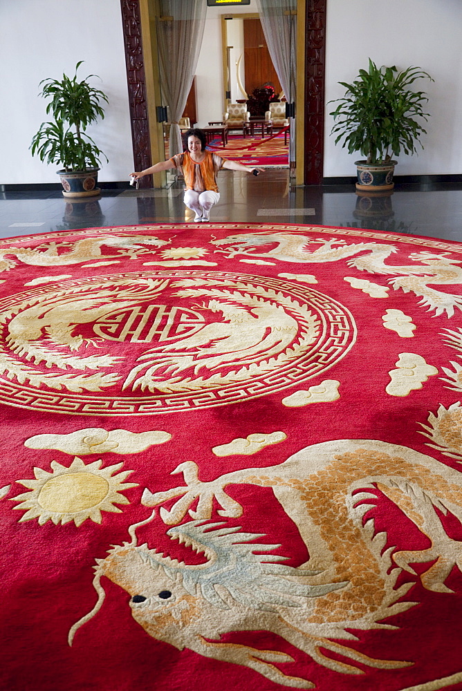 Carpet with dragon motif, Reunification Palace, Ho Chi Minh City, Vietnam, Indochina, Southeast Asia, Asia