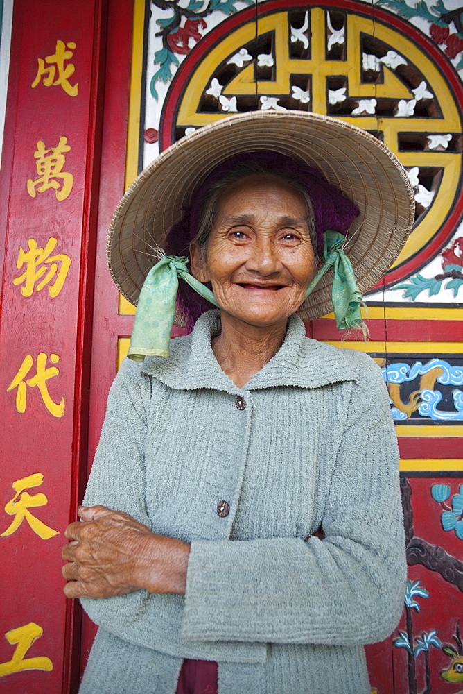 Portrait of an elderly woman, Hoi An, Vietnam, Indochina, Southeast Asia, Asia