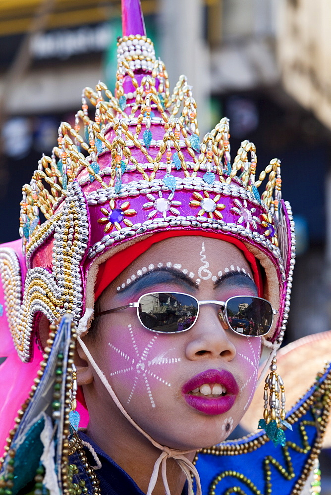 Portrait of boy in braditional Thai costume, Chiang Mai Flower Festival Chiang Mai, Thailand, Southeast Asia, Asia