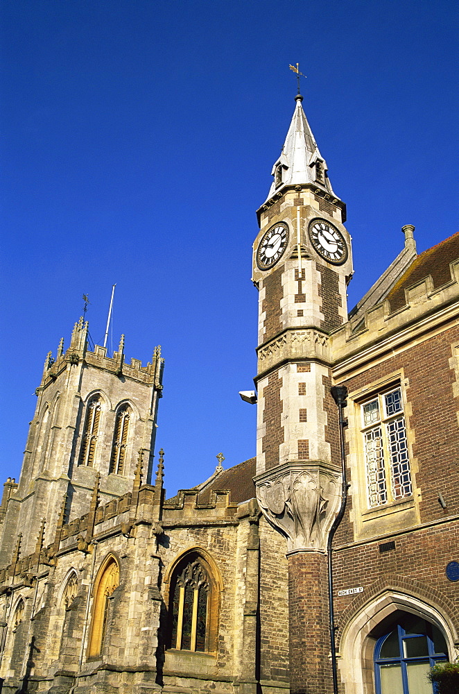 St. Peter's Church and Guild Hall, Dorchester, Dorset, England, United Kingdom, Europe