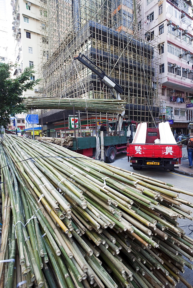 Bamboo scaffolding, Hong Kong, China, Asia