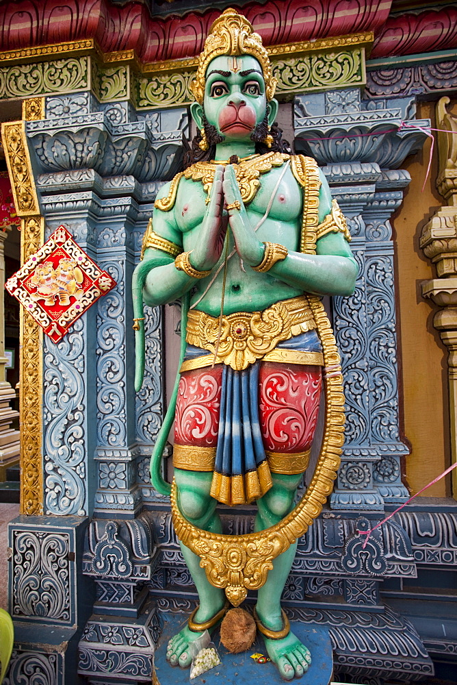 Statue in front of Sri Krishnan Hindu Temple, Singapore, Southeast Asia, Asia