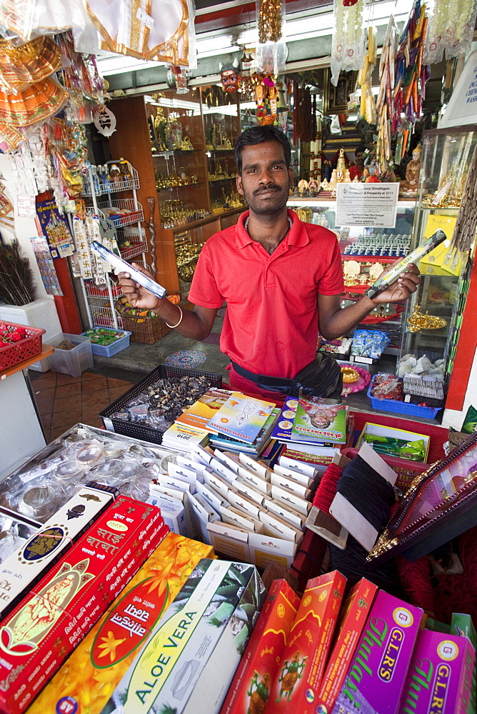 Incense vendor, Little India, Singapore, Southeast Asia, Asia