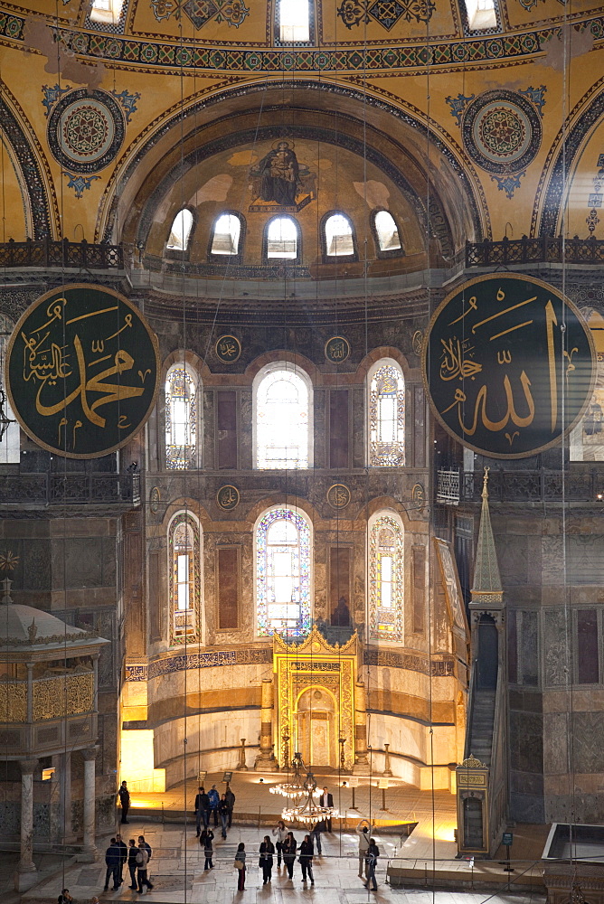 Interior of Hagia Sophia, UNESCO World Heritage Site, Istanbul, Turkey, Europe