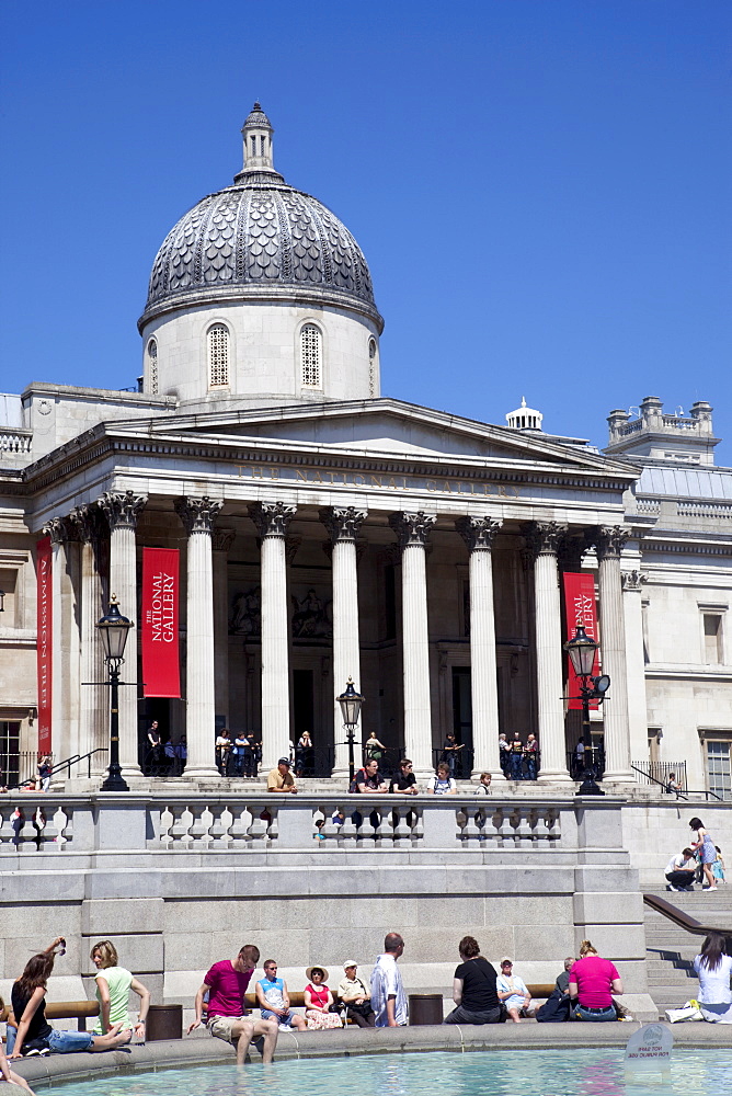 National Gallery, Trafalgar Square, London, England, United Kingdom, Europe