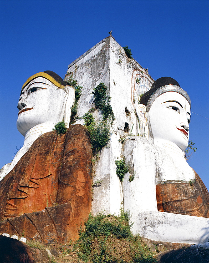 Seated Buddhas, Kyaik Pun Paya, Bago (Pegu), Myanmar (Burma), Asia