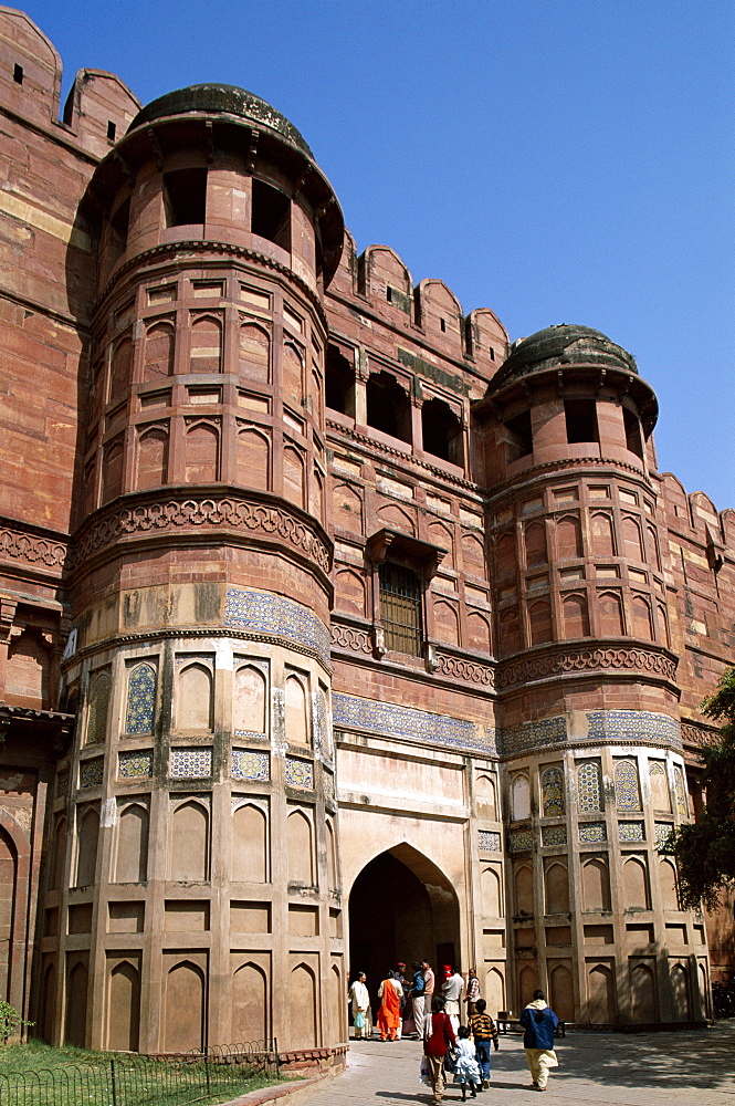 Entrance Gateway, Agra Fort, UNESCO World Heritage Site, Agra, Uttar Pradesh, India, Asia