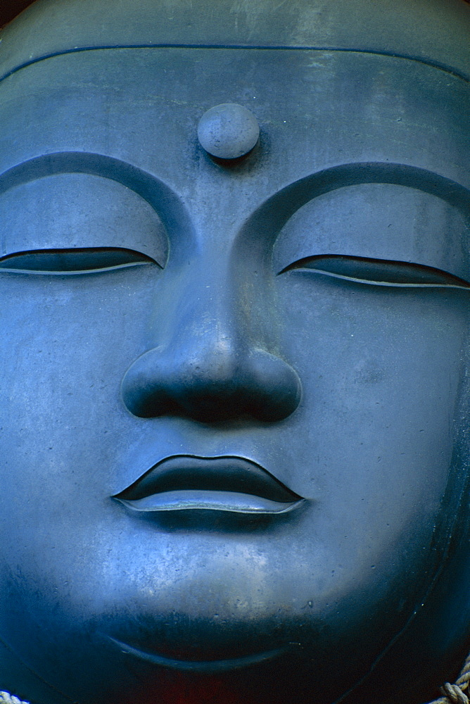 Head of Buddha statue, Tokyo, Honshu, Japan, Asia