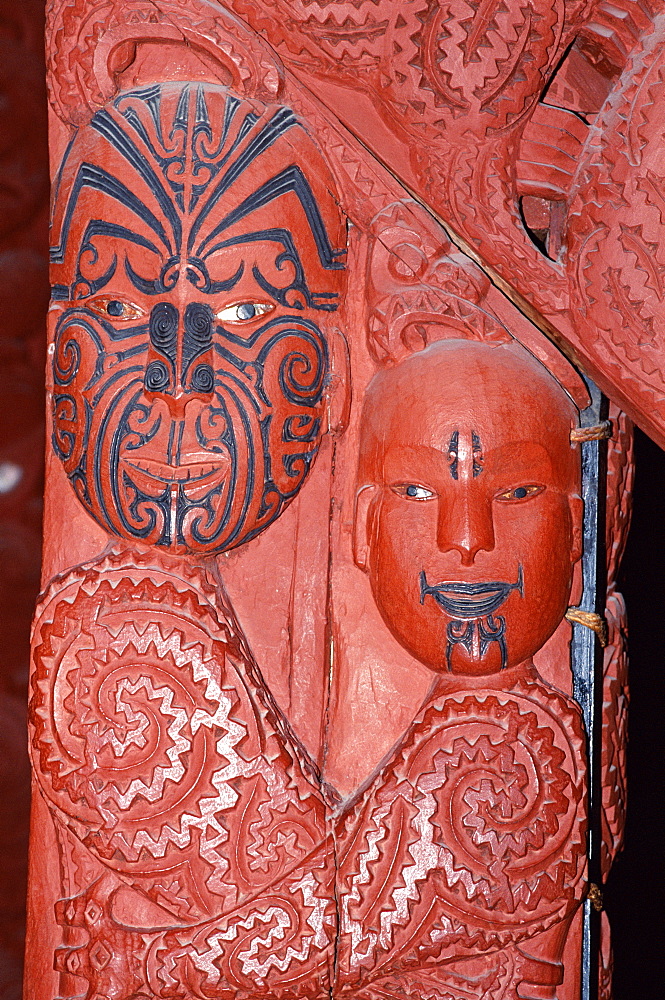 Maori carving, Auckland Museum, Auckland, North Island, New Zealand, Pacific