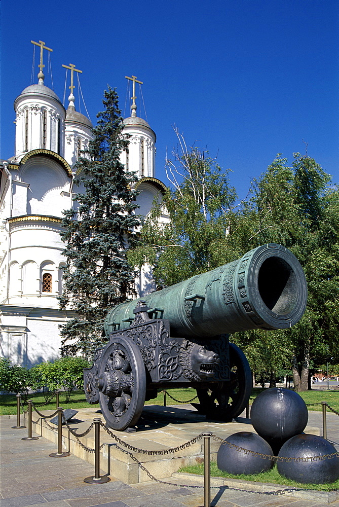 The Tsar Cannon, Kremlin, Moscow, Russia, Europe