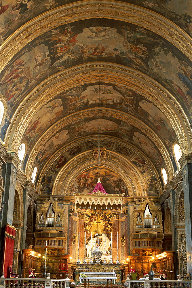 Interior, St. Johns Cathedral, Valetta, UNESCO World Heritage Site, Malta, Europe