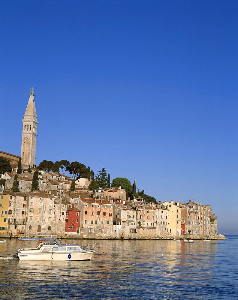 Town skyline and harbour, Rovinj, Istria Region, Croatia, Europe