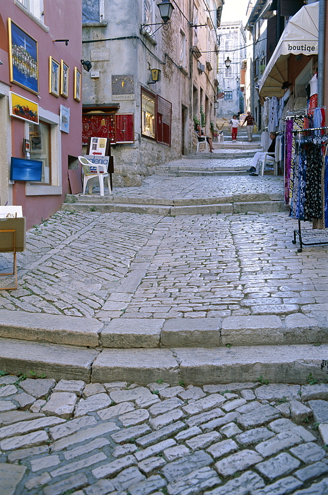 The Old Town, Cobblestone Streets, Rovinj, Istria Region, Croatia, Europe