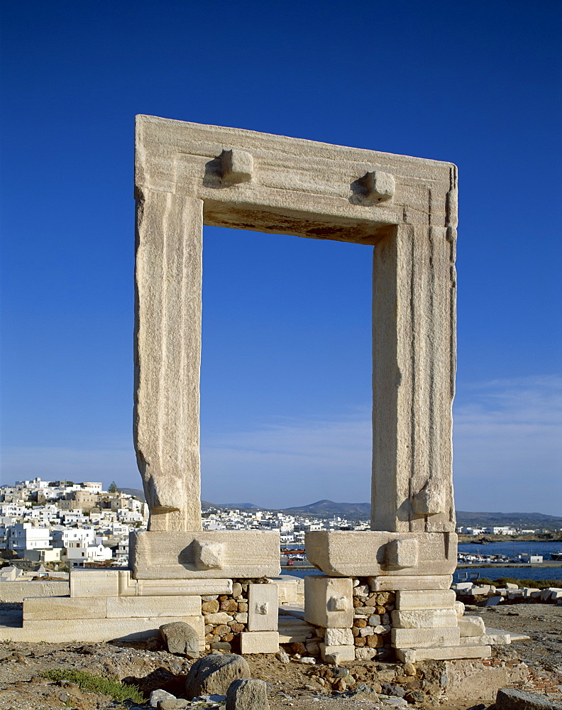 Portara Gateway, Temple of Apollo, Naxos, Cyclades Islands, Greek Islands, Greece, Europe