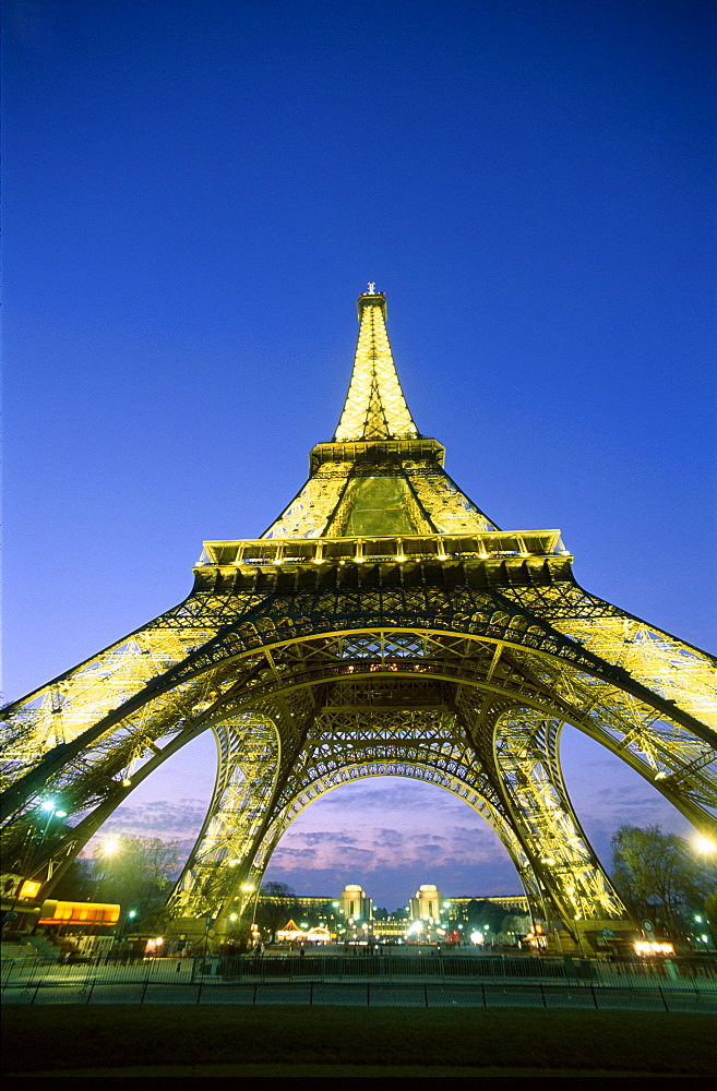 Eiffel Tower (Tour Eiffel) at night, Paris, France, Europe