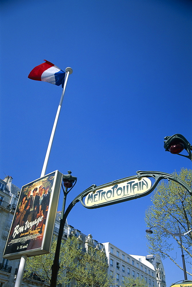 Art Deco Metro signs, Paris, France, Europe