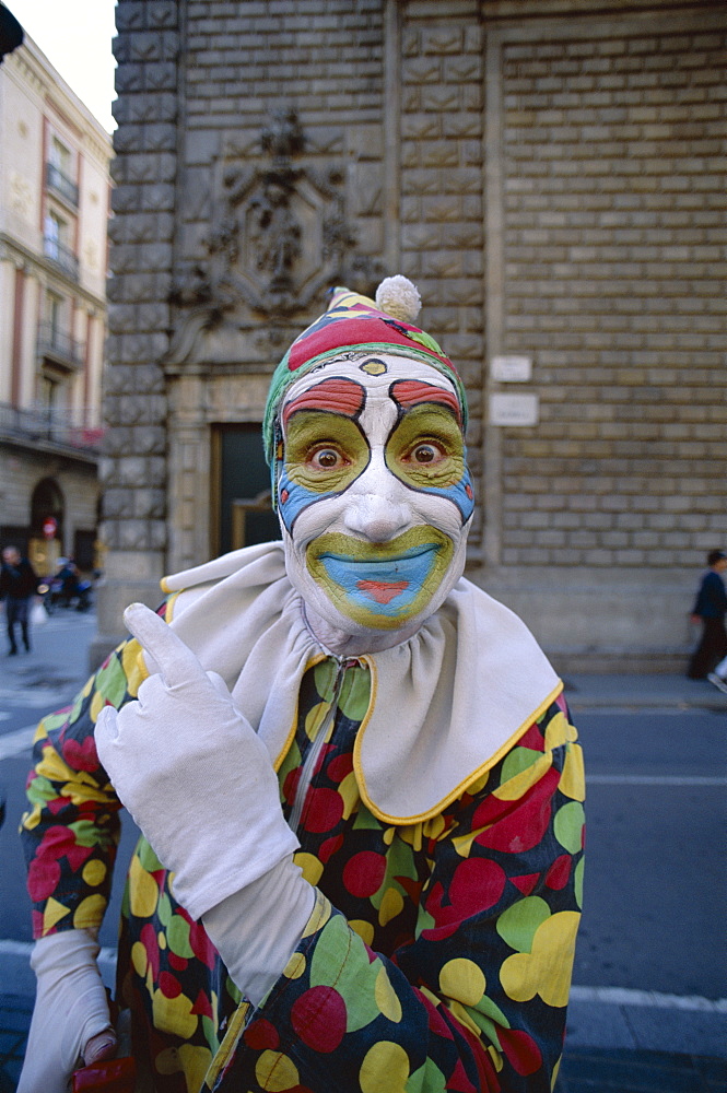 Street performer, Las Ramblas, Barcelona, Catalonia, Spain, Europe