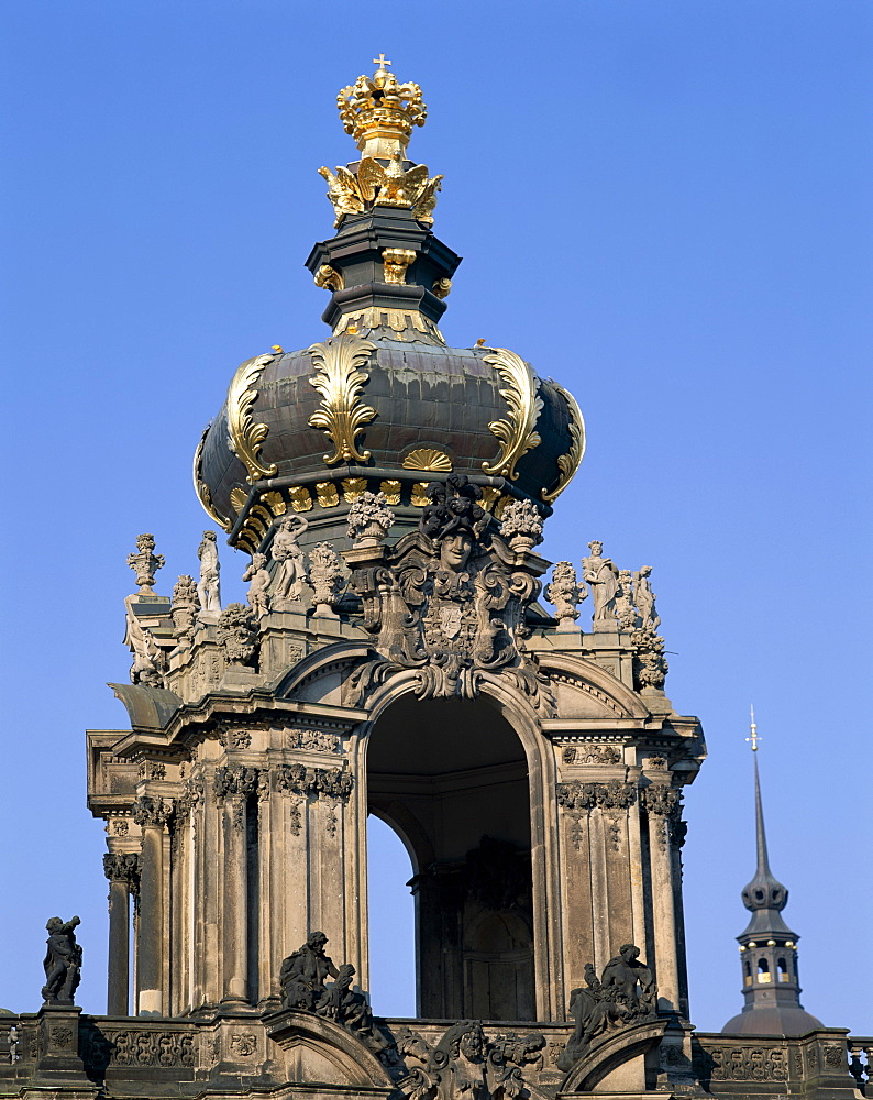 Detail of The Crown Gate (Kronentor), The Zwinger, Dresden, Saxony, Germany, Europe