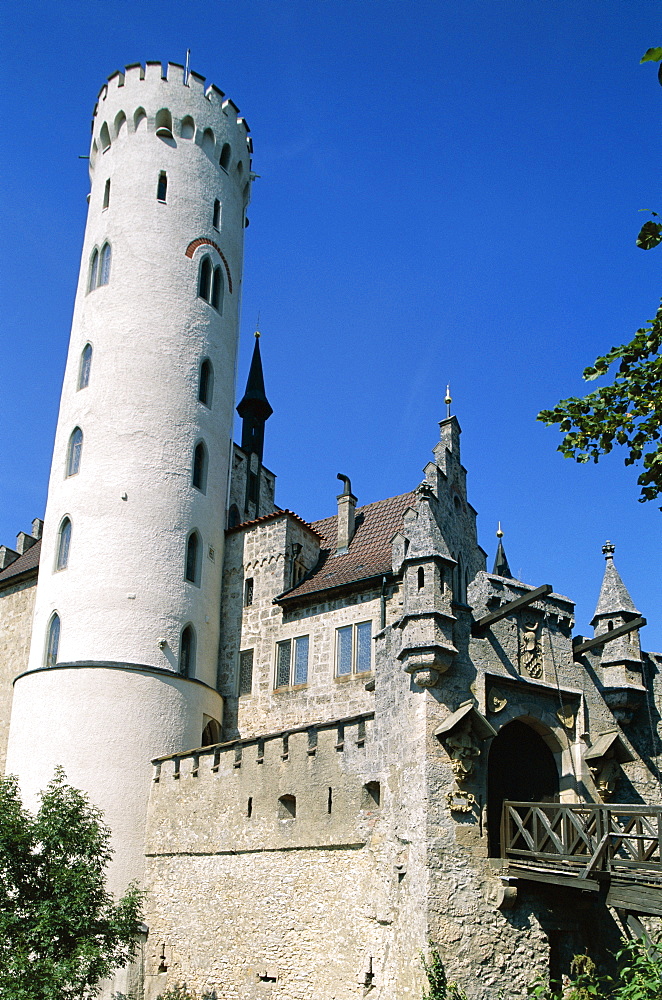 Lichtenstein Castle (Burg Lichtenstein), Lichtenstein, Baden-Wurttemberg, Germany, Europe