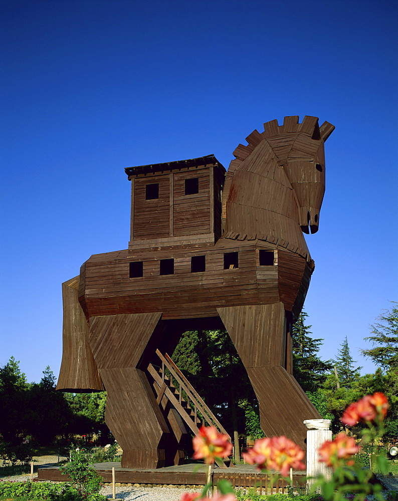 Trojan Horse Replica, Troy, UNESCO World Heritage Site, Anatolia, Turkey, Asia Minor, Euasia