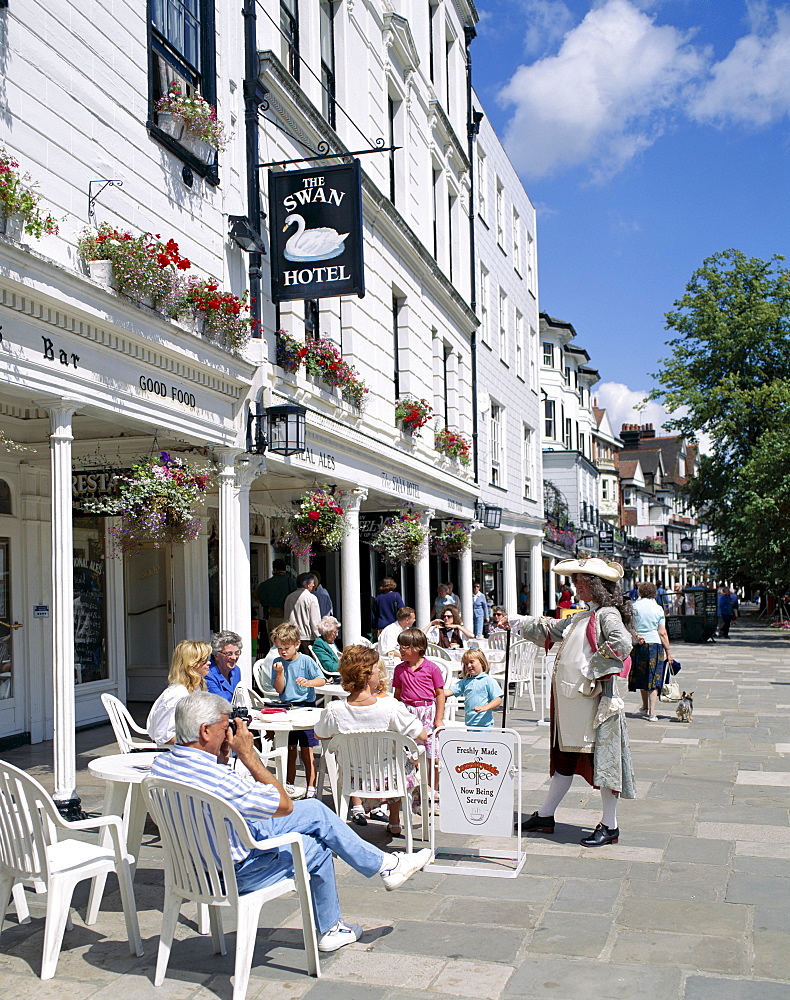 Outdoor cafes, The Pantiles, Tunbridge Wells, Kent, England, United Kingdom. Europe