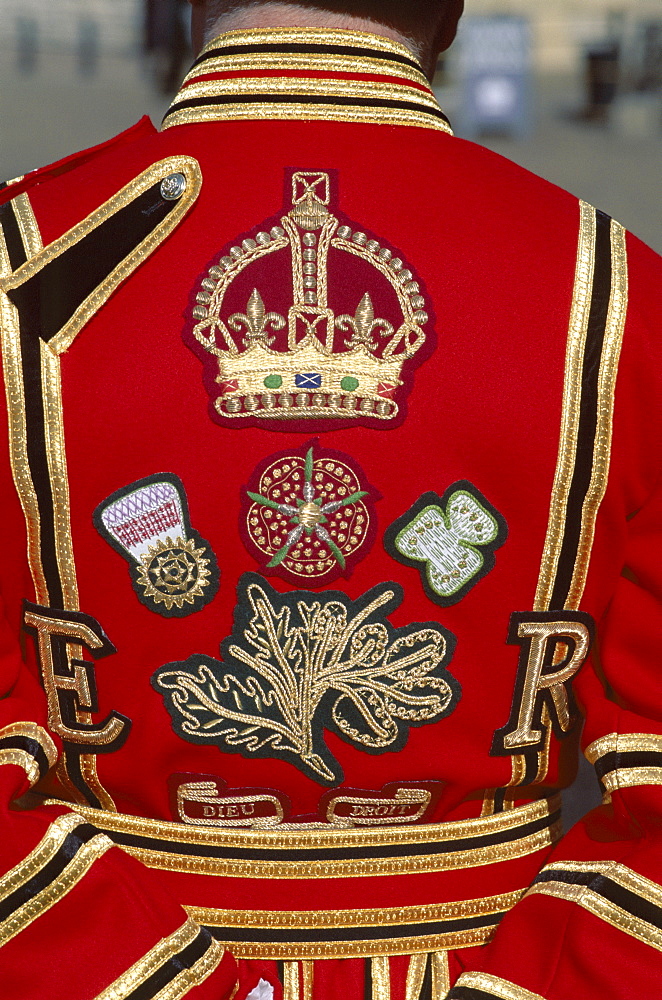 Detail of Beefeater costume, London, England, United Kingdom, Europe