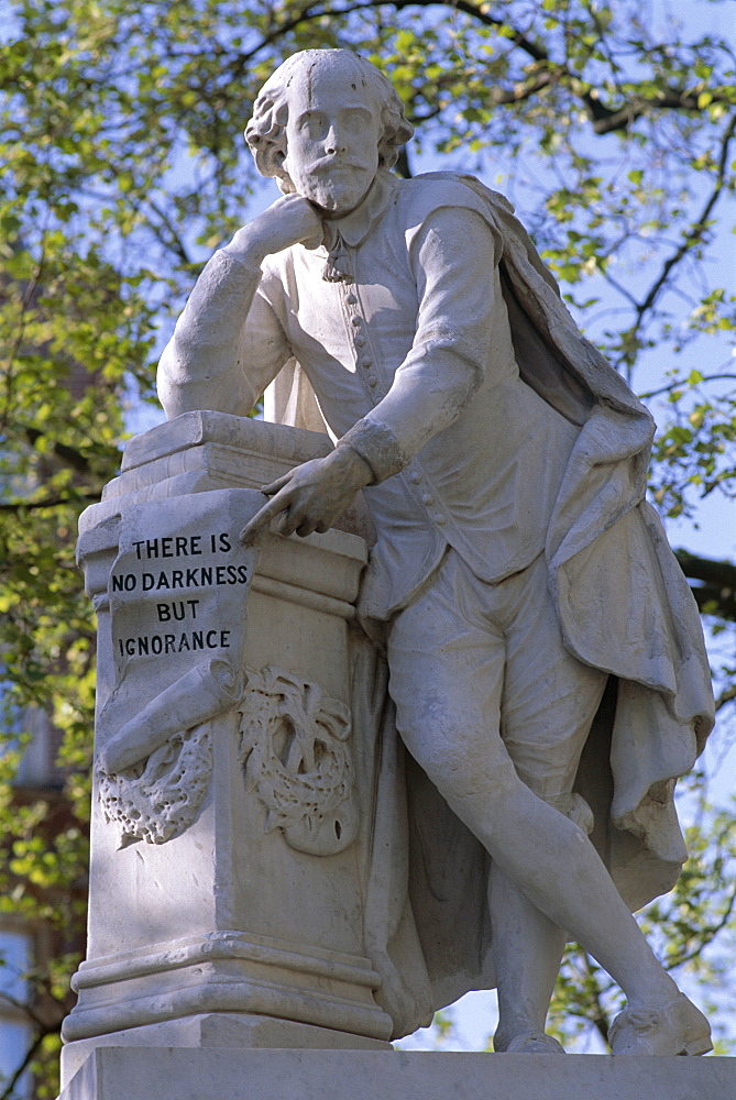 Shakespeare statue, Leicester Square, London, England, United Kingdom, Europe