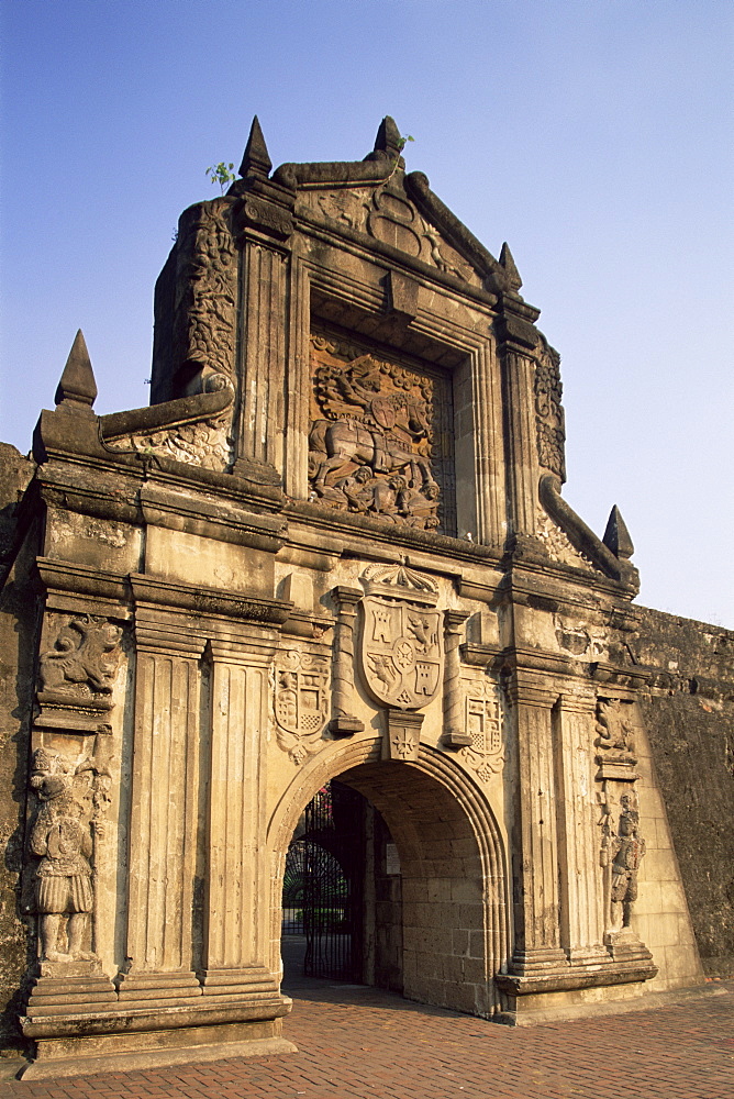 Entrance to Fort Santiago in the Intramuros Historical District, Manila, Philippines, Southeast Asia, Asia