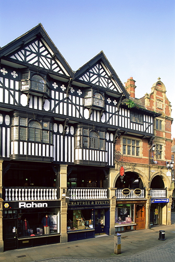 The Rows, Tudor style shopping street, Chester, Cheshire, England, United Kingdom, Europe