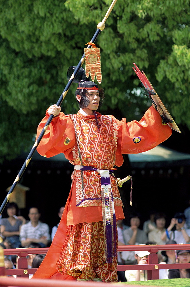 Bugaku dancer, Meiji Jingu Spring Grand Festival Celebration, Meiji Jingu Shrine, Tokyo, Japan, Asia