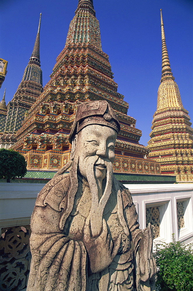 Chinese statue, Wat Pho, Bangkok, Thailand, Southeast Asia, Asia