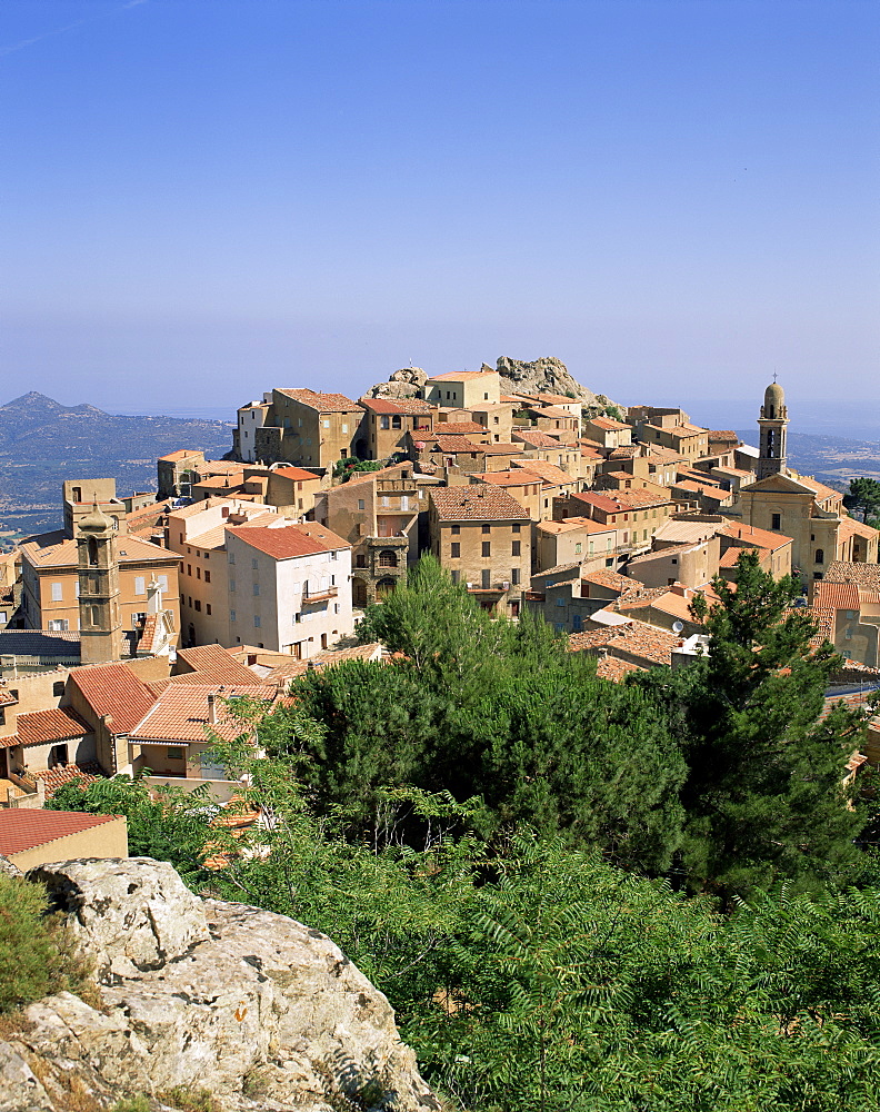 Hill village of Speloncato, Corsica, France, Europe