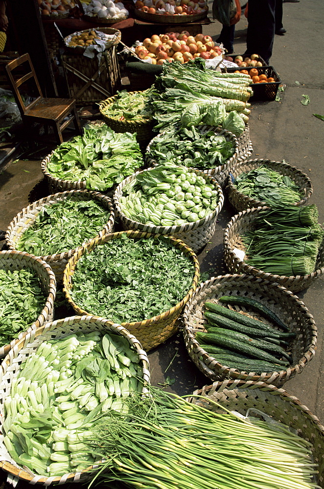 Chinese vegetables, Xiangyang Street Market, Shanghai, China, Asia