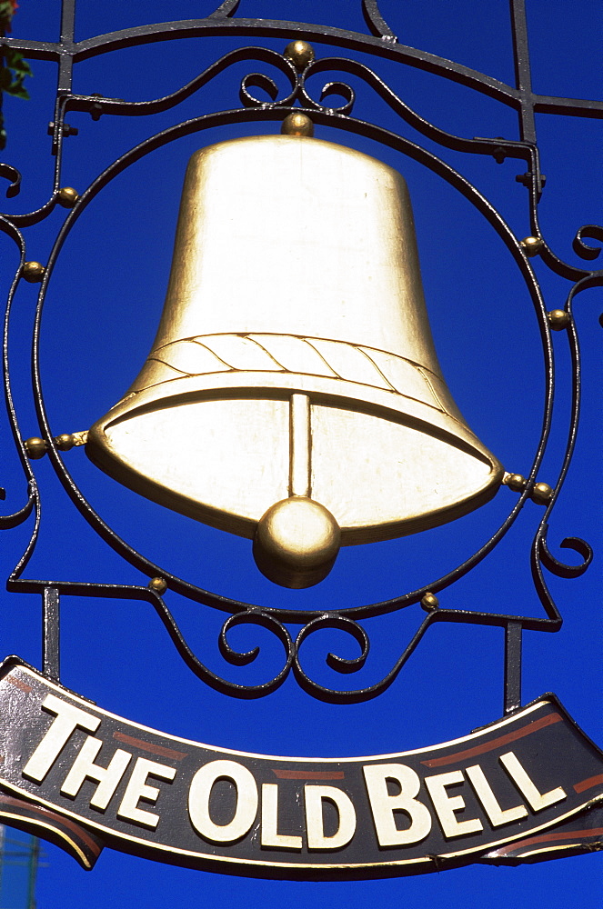 The Old Bell pub sign, London, England, United Kingdom, Europe