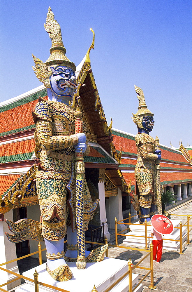 Statues in Wat Phra Kaeo, Grand Palace, Bangkok, Thailand, Southeast Asia, Asia