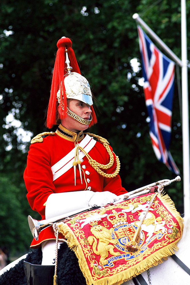 Horse Guard at Horse Guards Parade, Whitehall, London, England, United Kingdom, Europe