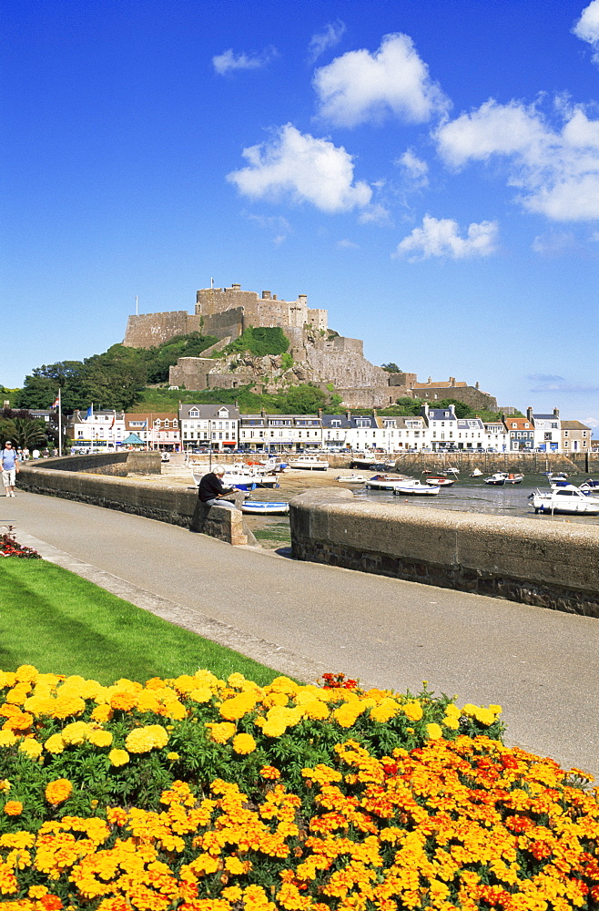 Mont Orgueil Castle, 13th century Medieval castle, Gorey, Jersey, Channel Islands, United Kingdom, Europe