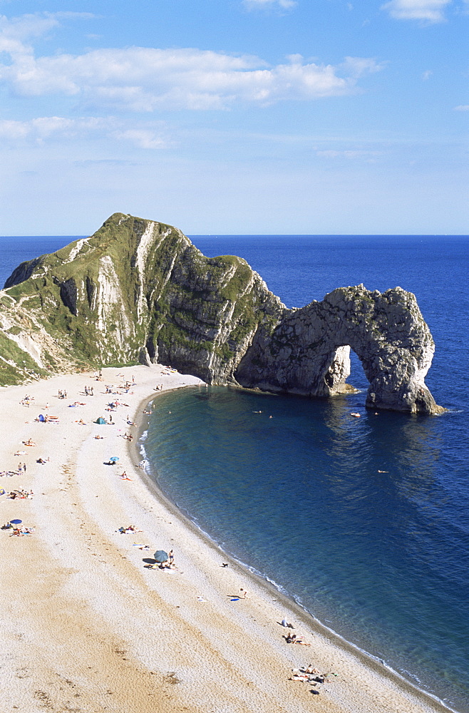 Durdle Door and Beach, Dorset, Jurassic Coast, UNESCO World Heritage Site, England, United Kingdom, Europe