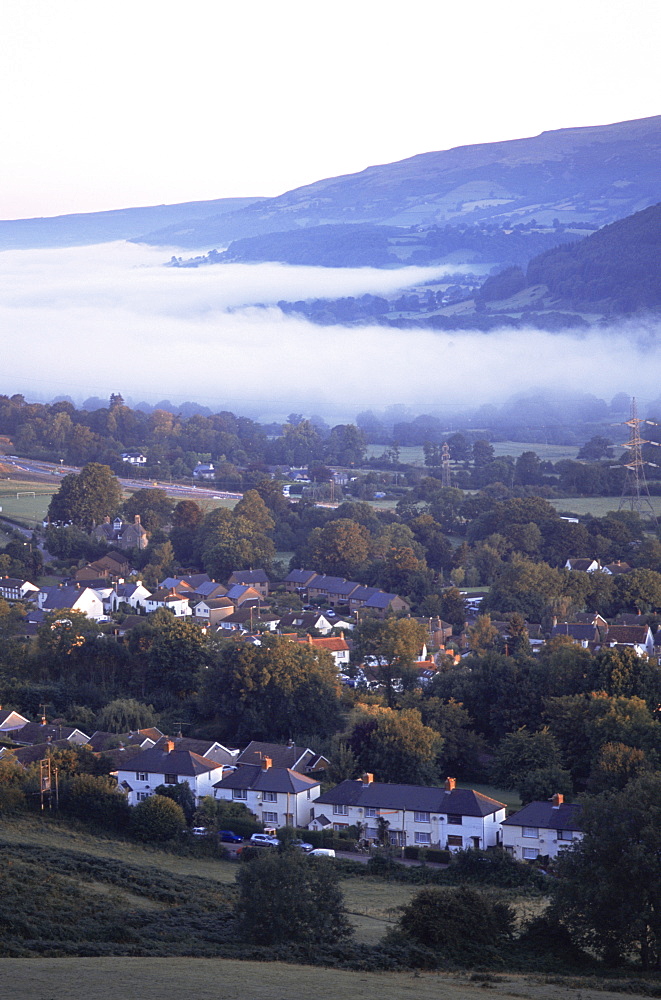 Typical countryside view near Abergavenny, Monmouthshire, Wales, United Kingdom, Europe