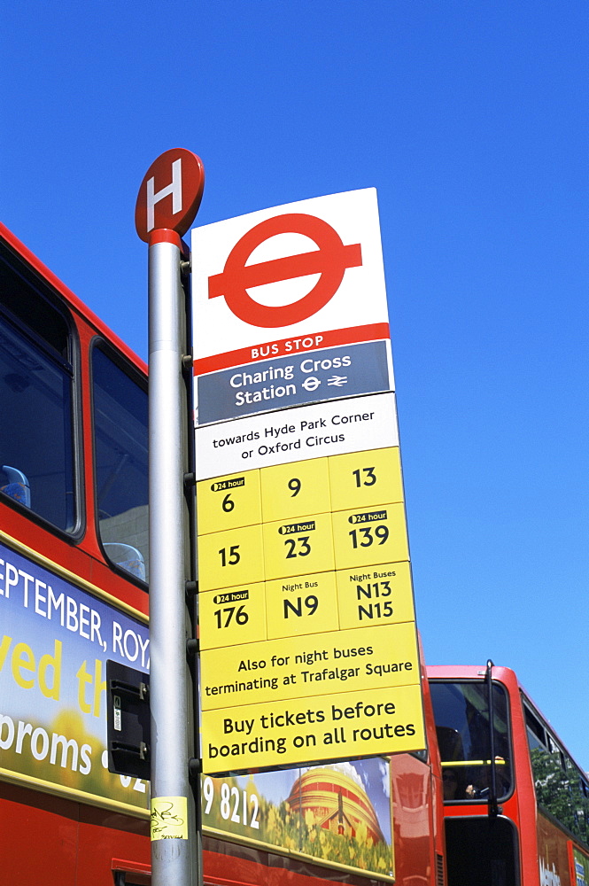 Bus stop, London, England, United Kingdom, Europe