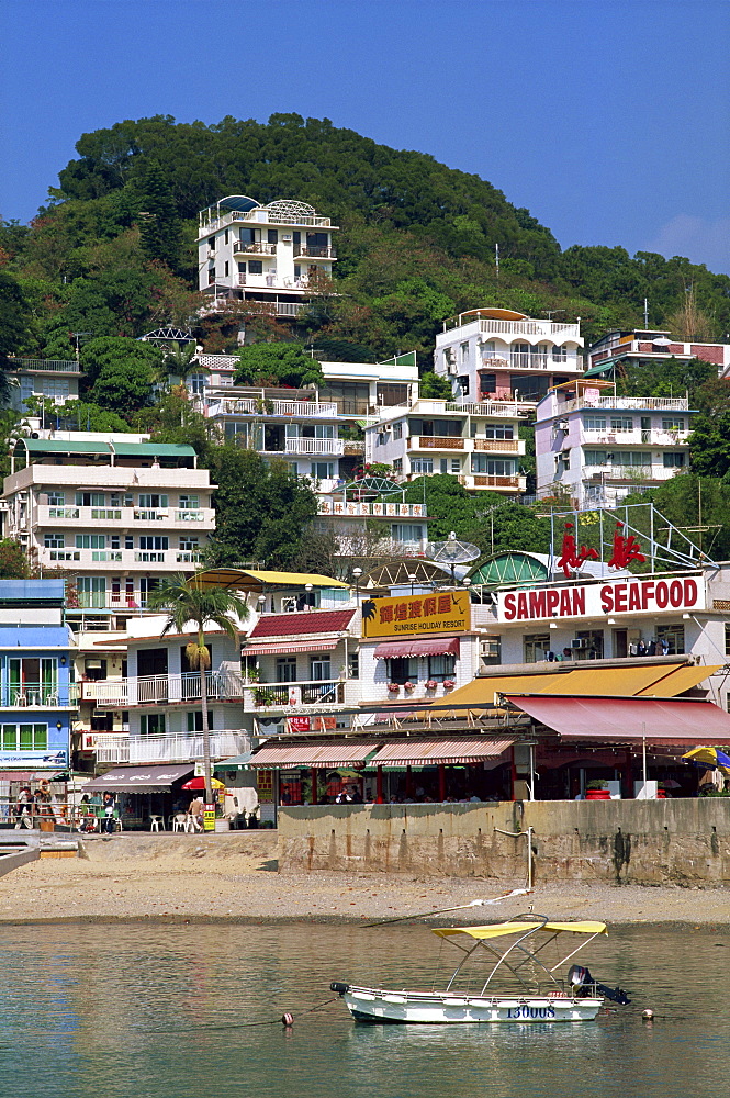 Waterfront view of Yung Shue Wong village, Lamma Island, Hong Kong, China, Asia