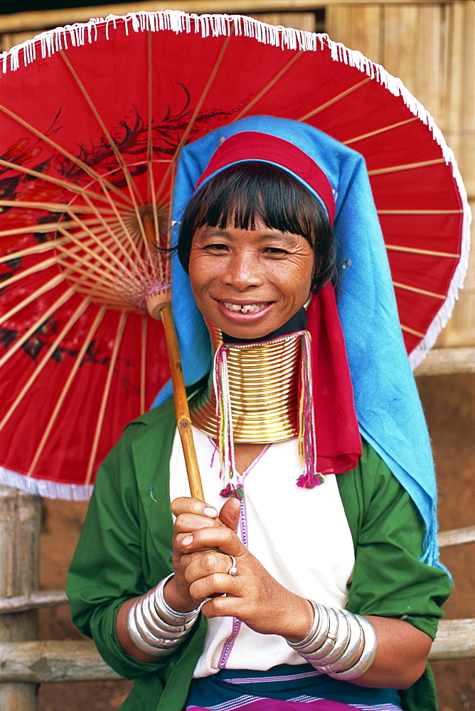 Long neck Karen girl, Chiang Rai, Golden Triangle, Thailand, Southeast Asia, Asia