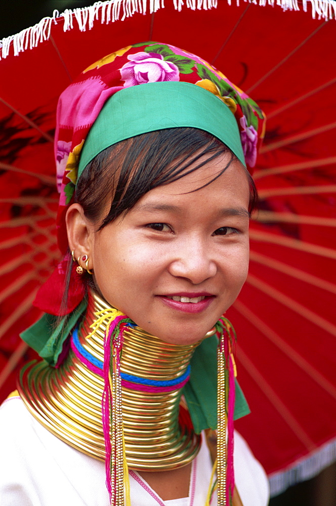 Long neck Karen girl, Chiang Rai, Golden Triangle, Thailand, Southeast Asia, Asia