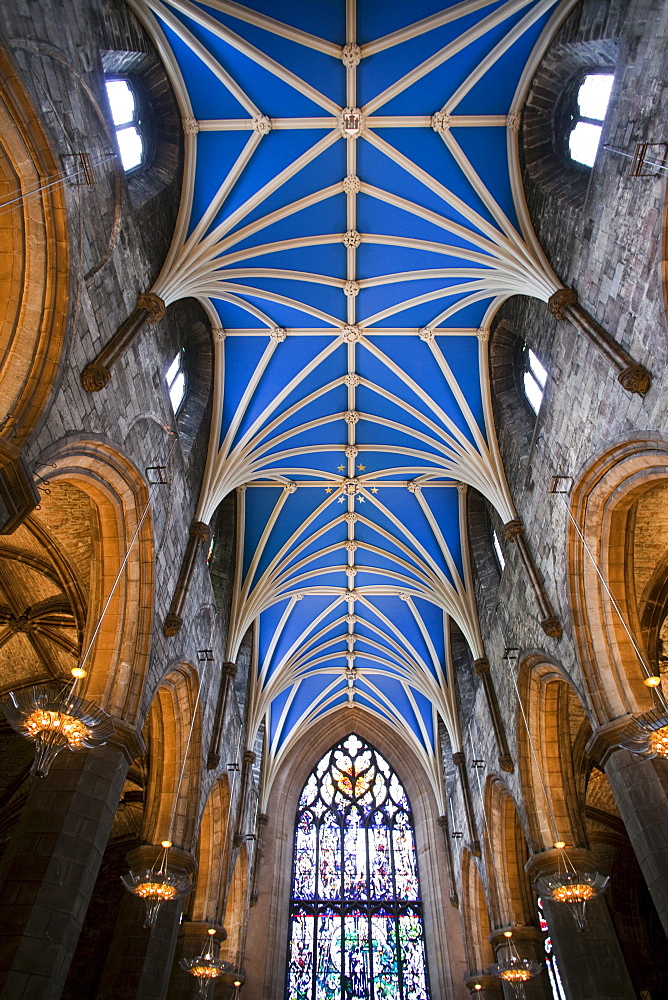 Interior of St. Giles' Cathedral, Royal Mile, Edinburgh, Scotland, United Kingdom, Europe