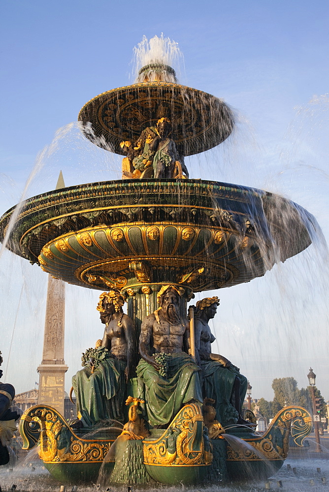 La Fontaine des Mers (Fountain of the Seas), by Jacques Ignace Hittorff, Place de la Concorde, Paris, France, Europe