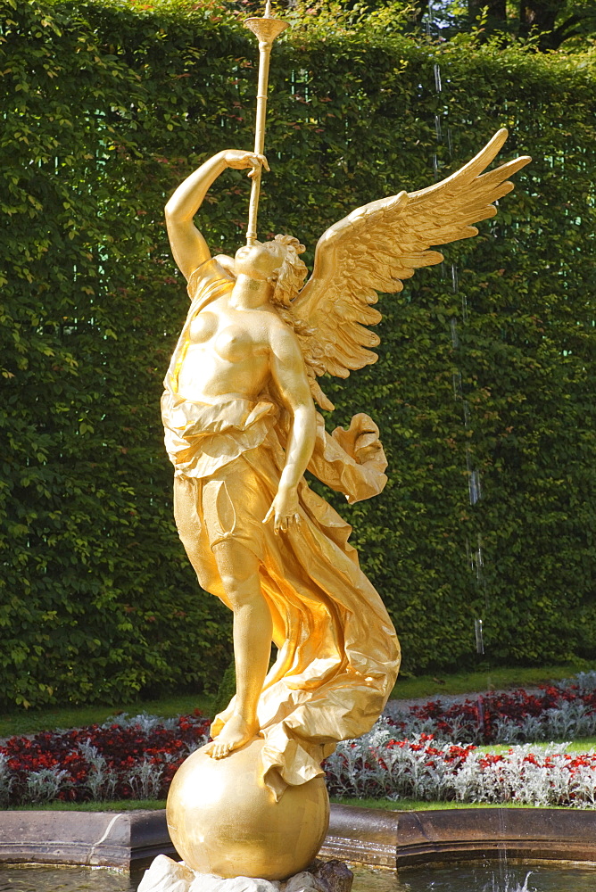 Decorative fountain, Linderhof Palace, Romantic Road, Bavaria, Germany, Europe