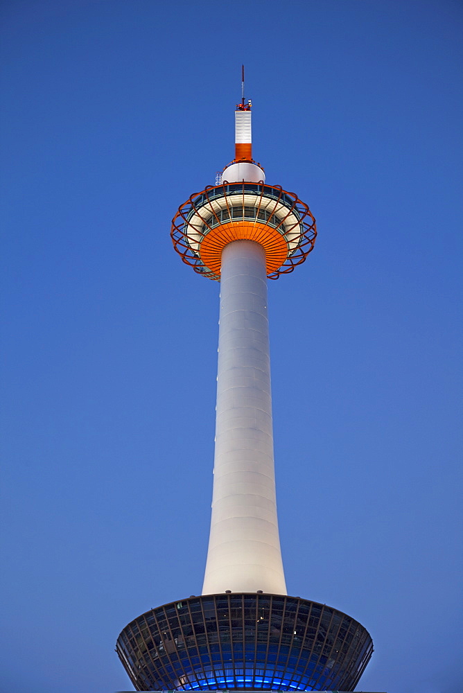 Kyoto Tower in the evening, Kyoto, Japan, Asia